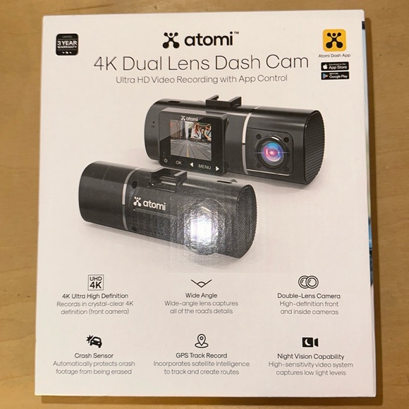 Atomi 4k Dual Lens Dash Cam